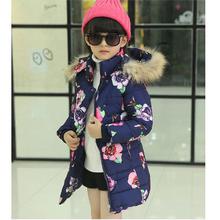 Hooded Blue Fur Jacket Coat for Baby Girl HF42A