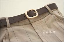Check Stretchable Pant With Belt For Women