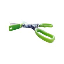 Aafno Pasal Multipurpose 5-blade Herb Scissors w/ "Longfinger" Cleaning Brush - Time-Saving Kitchen Shears Chop Herbs Fast