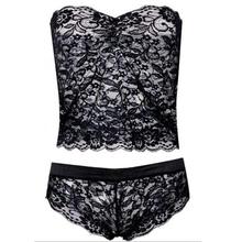 2Pcs Sexy Women Lady Wrap Chest Lace Underpants Pajamas Sexy Lingerie Tube Tops