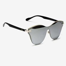 GREY JACK Polarized  Cat Eye Design Black Lens with Metal Frame Sunglass (Unisex)