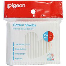 Pigeon Cotton Swabs - 200 Tips - Thick Plastic Stem - 100pcs/pac