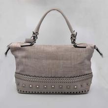 David Jones Beige Studded Handbag For Women