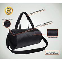 AUXTER Blacky Leatherette Gym Bag Duffel Bag Shoulder Bag