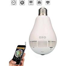 Wireless Panoramic Bulb 360° IP Camera Monitoring System-White