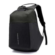 Anti-theft USB Backpack Password Code Lock Laptop Bag Travel School Waterproof Rucksack - Black