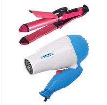 Nova Hair Care Combo (Hair Straightener & Curler + Dryer)