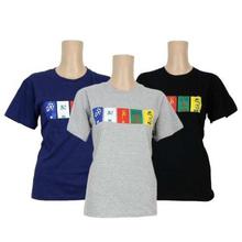 Pack Of 3 Printed 100% Cotton T-Shirt For Women- Blue/Grey/Black