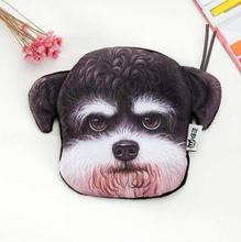 3D Schnauzer Dog Zippered Coin Pouch Wallet