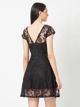 Dark Romantic Skater Dress Black  For Women