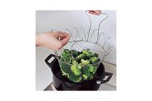 Foldable Steam Rinse Strainer Stainless Steel Colander Magic Mesh Cooking Basket