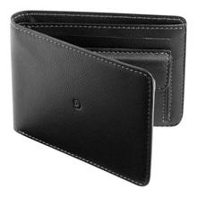 Black Slim Pure Leather Bi-Fold Wallet