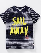 Ollypop Stripped Round Neck Cotton T-shirt for Boys (Size 18-24M)