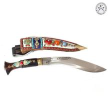 13 Inch Stone Set Wooden Handle Khukuri (Medium)