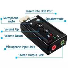 USB 7.1 Channel 3D Stereo Audio External Sound Card Adapter with Mic - Plug and Play - Compatible with Windows XP/Vista/Windows 7/Windows 8