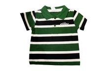 Kids Polo T-shirts Striped Design – Green/White/Black