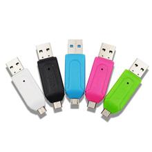 5 Colors 2 in 1 USB OTG Card Reader Universal Micro USB