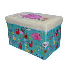 Blue Pig Printed Foldable Ottoman For Kids