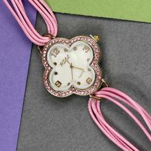 Pink Bracelet Design Analog Watch For Women