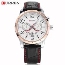 CURREN Gold/Black Leather Strap Chronograph Watch For Men - 8140