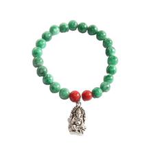 Jade Green Ganesh Charm Designed Bracelet For Men - SD012