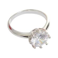 Zircon Studded Sterling Silver (92.5% Silver) Ring For Women - 037 (Size 6)
