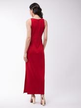 Love Me Tonight Slitted Maxi Dress Cherry Red  For Women