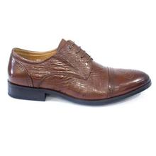 Shikhar Shoes Brown Shiny Laser-Cut Lace-Up Shoes For Men - 802