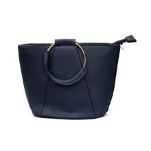 Navy Round Handle Handbag For Women