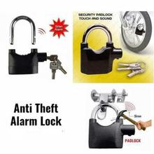 Anti theft Motion sensor Hardened Steel, Black Siren Alarm Lock for Bikes, Shop, Door, House And office