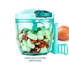 Multifunction Vegetable Choppers, Pull String Manual Food Chopper with Mixing Blades for Slice, Mince, Chop or Blend Vegetables, Onions and Salsas