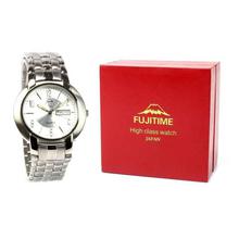 Fujitime M3510 Analog Stainless Steel White Dial Watch For Men