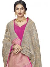 Stylee Lifestyle Grey Banarasi Jacquard Saree -1945