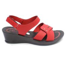 aeroblu Red Velcro Strappy Sandals For Women - OT10