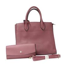 Maroon 2 In 1 Solid Handbag For Women