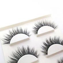 3D Fake Eyelashes Makeup Hand-made Dramatic Thick Crisscross Deluxe False Lashes Black Nature Fluffy Long Soft Reusable 3 Pair Pack