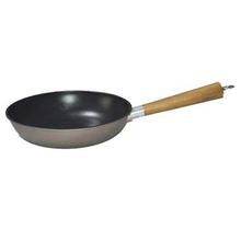 Deep Non Stick Iron  Fry Pan With Wooden Handle