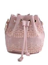 Crochet Lace Drawstring Bucket Bag