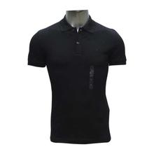 Black Solid Short Sleeve Polo T-Shirt For Men
