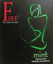 Fire Mint Flavored Dotted Condom -2 Pack