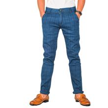 Virjeans Stretchable Cotton Check Chinos Pant for Men (VJC 713) Sky Blue