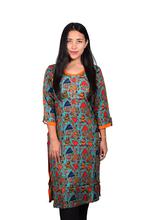 Tiffany Blue Printed Front Buttoned Kurti - (BIS2)