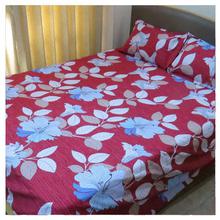 MUSKAN DOUBLE Super Micro Red Bedsheet With 2 Pillow Covers