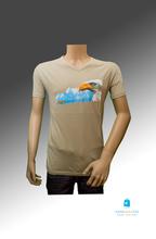 Phalano Luga: Cream ‘Eagle’ Printed T-Shirt For Men