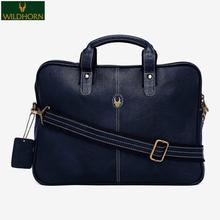 WILDHORN Nepal® Classic Leather 13 inch Laptop Messenger Bag for Men I Office Bags I Travel Bags I Carry Handles with Adjustable Strap (WHBG 4003 Blue)