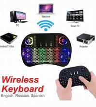 LED Backlit Mini Bluetooth Wireless Keyboard with Touchpad Mouse with Built-in Rechargeable Battery