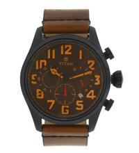 Titan 9477Nl02 Brown Dial Analog Watch For Men