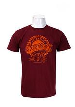 Wosa - Maroon West Coast Customs Stamp Printed T-shirt For Men