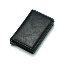 Aluminium Alloy Credit Card Holder PU Leather Wallet