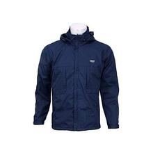 Navy Blue Solid Windcheater For Men